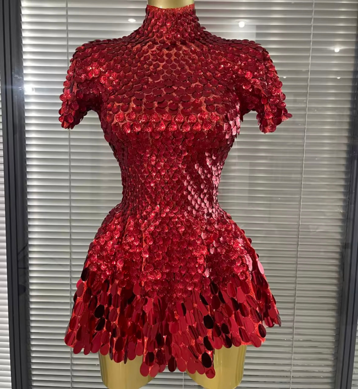 Sexy Sequins Short Sleeve Dress