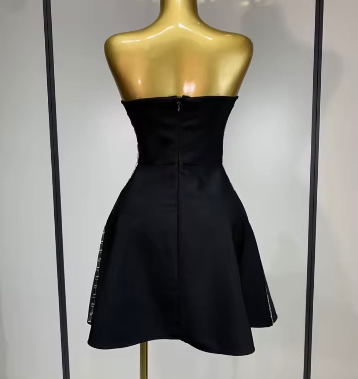 Rhinestone Embellishment Sexy Strapless Dress