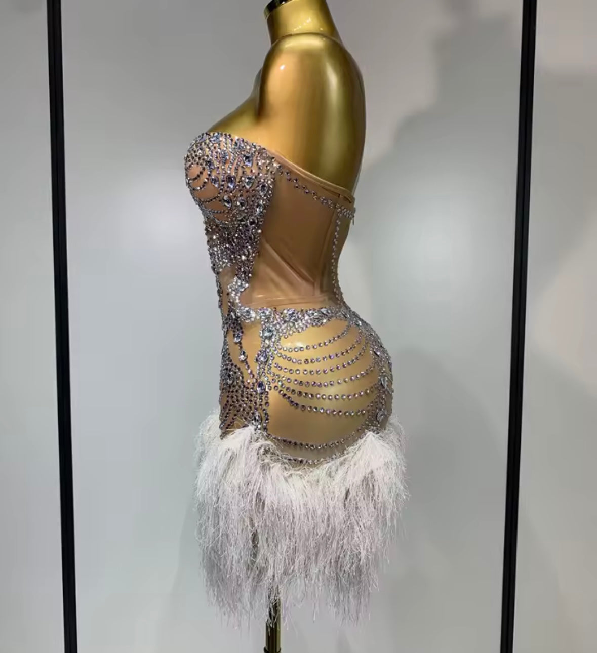 Sexy Rhinestone Strapless Corset Short Dress