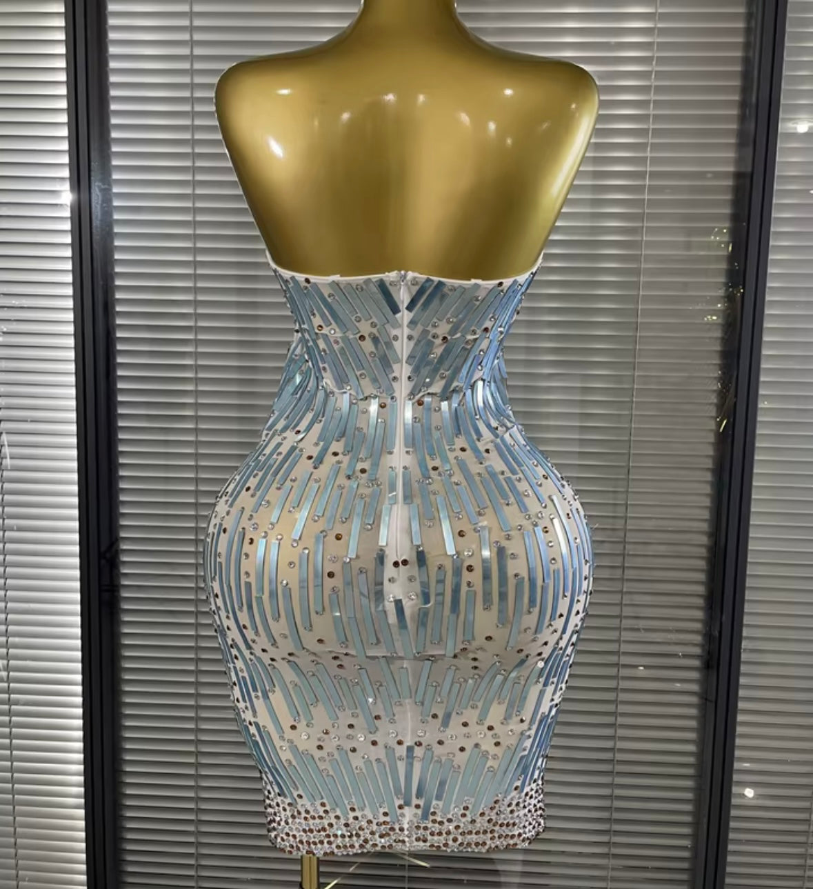 Sexy Strapless Rhinestone Sequins Bandage Dress