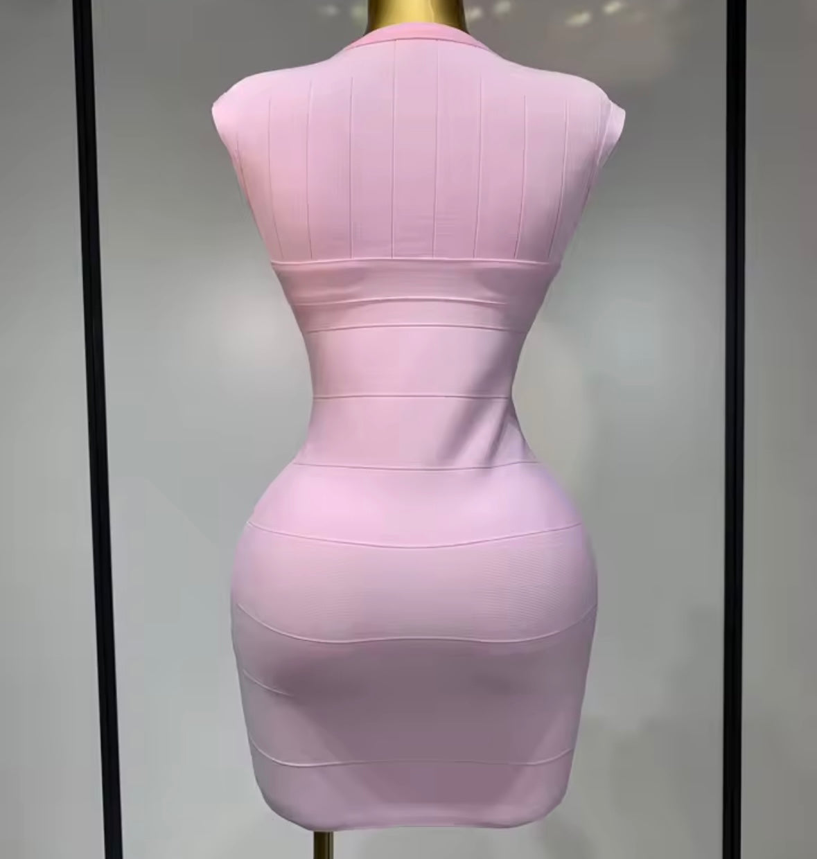 Sexy Sleeveless Front Zipper Bandage Dress
