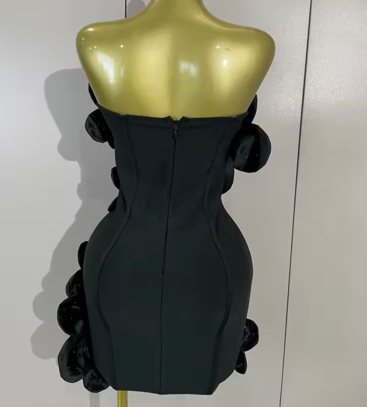 Sexy Floral Rhinestone Strapless Bandage Dress