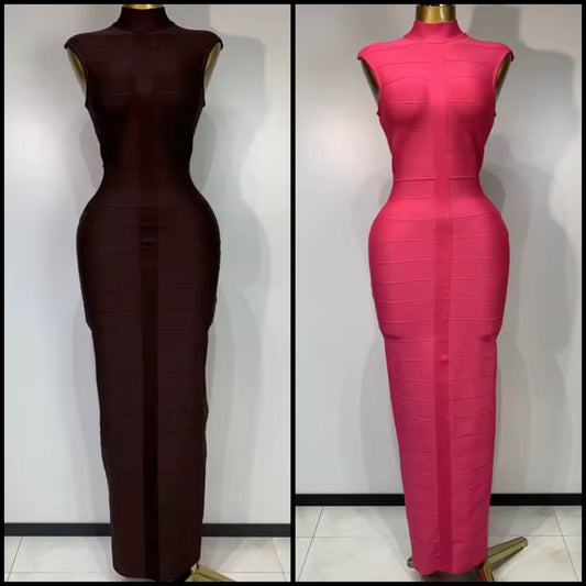 Elegant Sleeveless Bandage Maxi Dress