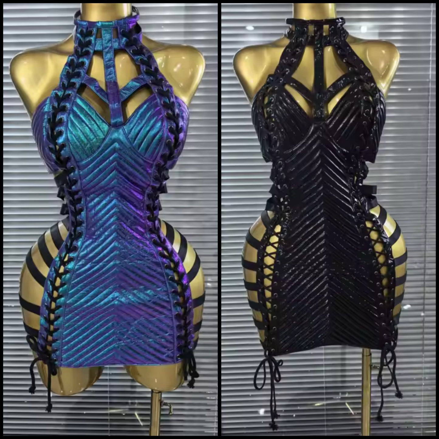 Sexy Halter Sleeveless Hollow Out Tie Up Dress