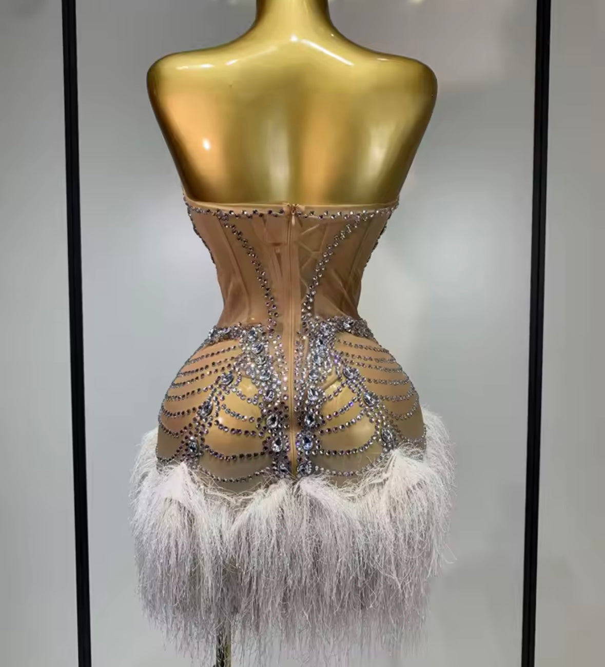 Sexy Rhinestone Strapless Corset Short Dress