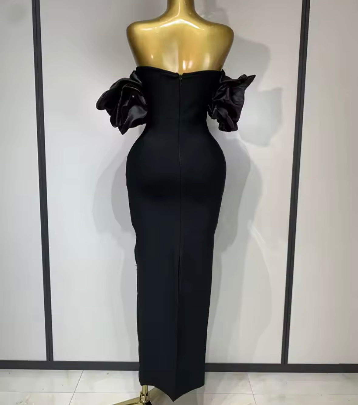 Strapless Pearl Elegant Maxi Dress