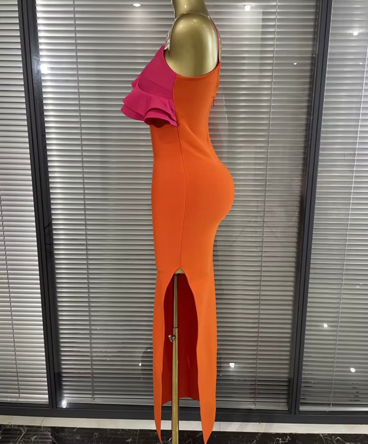 Sexy Sleeveless Ruffled Maxi Dress