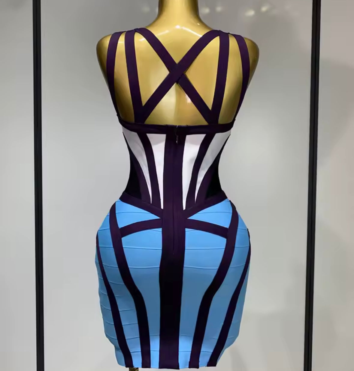 Sexy Sleeveless Color Patchwork Bandage Dress