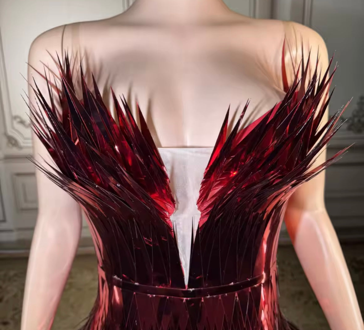 Sexy Strapless Sparkly Tassel Dress
