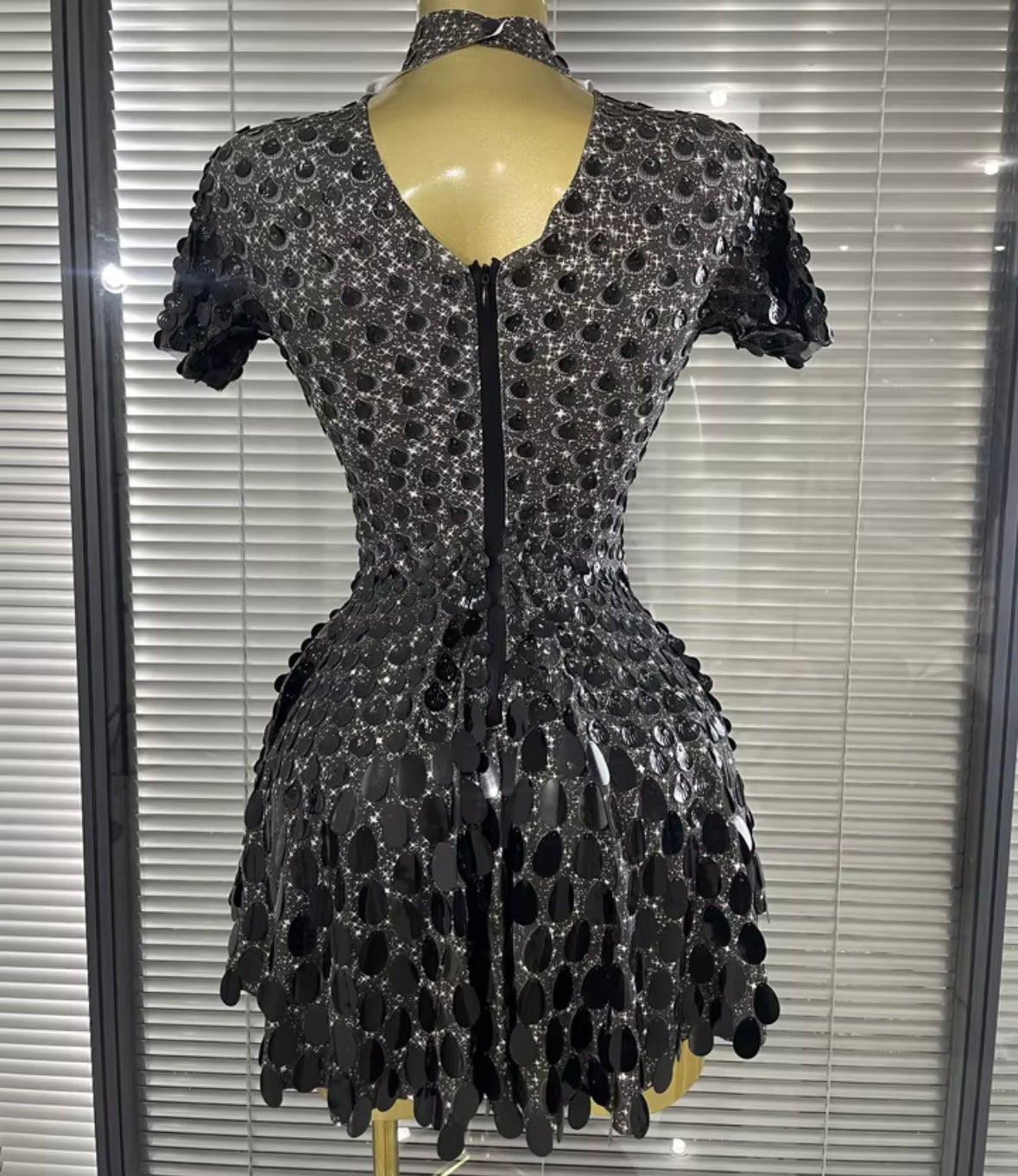 Sexy Sequins Short Sleeve Dress
