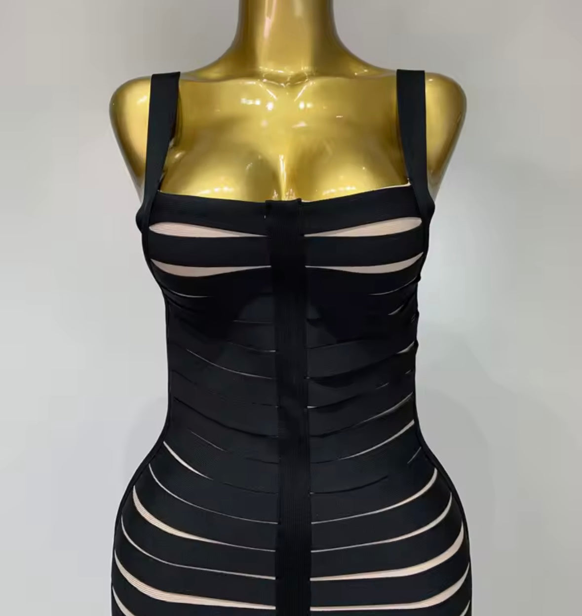 Black Sexy Sleeveless Bandage Tassel Long Dress
