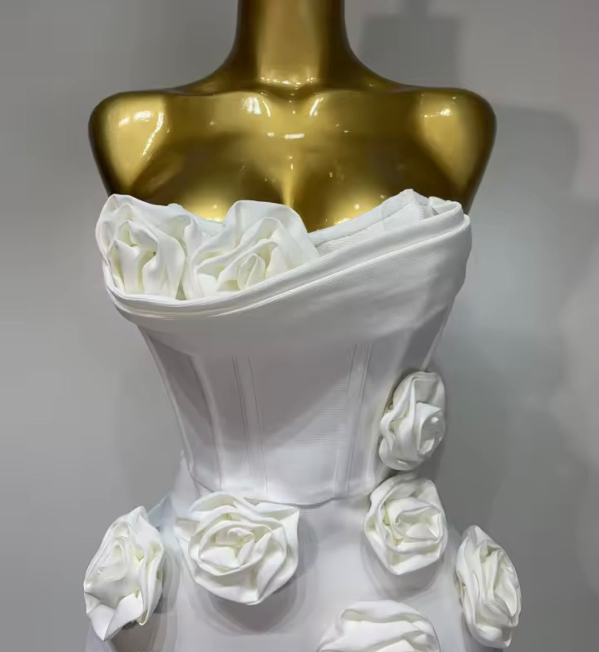Sexy Floral Embellishment Strapless Floor-Length Dress