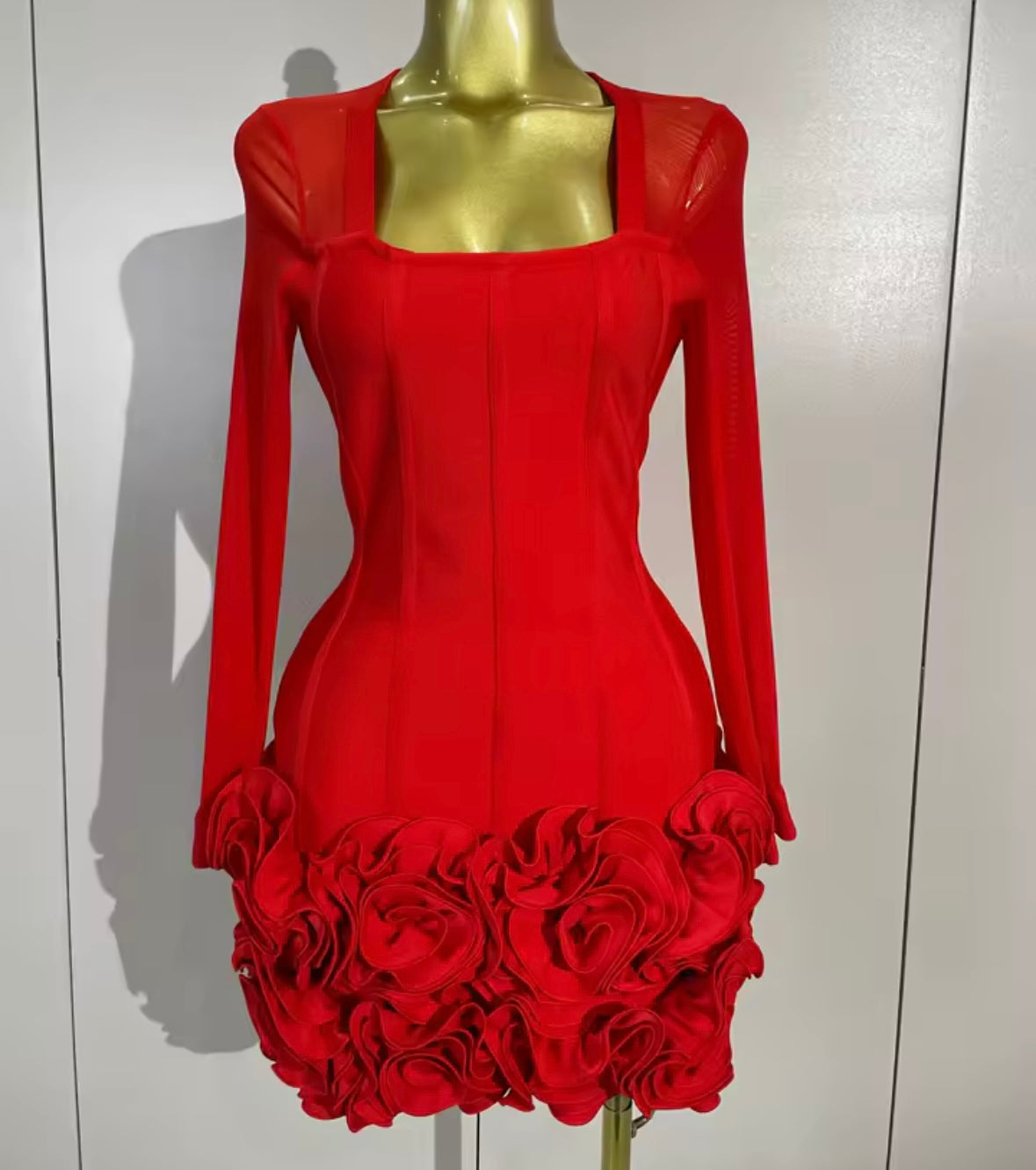 Sexy Full Sleeve Floral Bandage Dress
