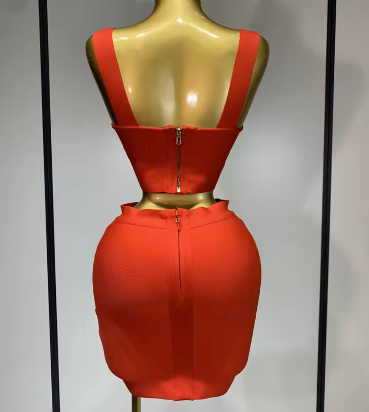 Sleeveless Sexy Crop Two Piece Skirt Set