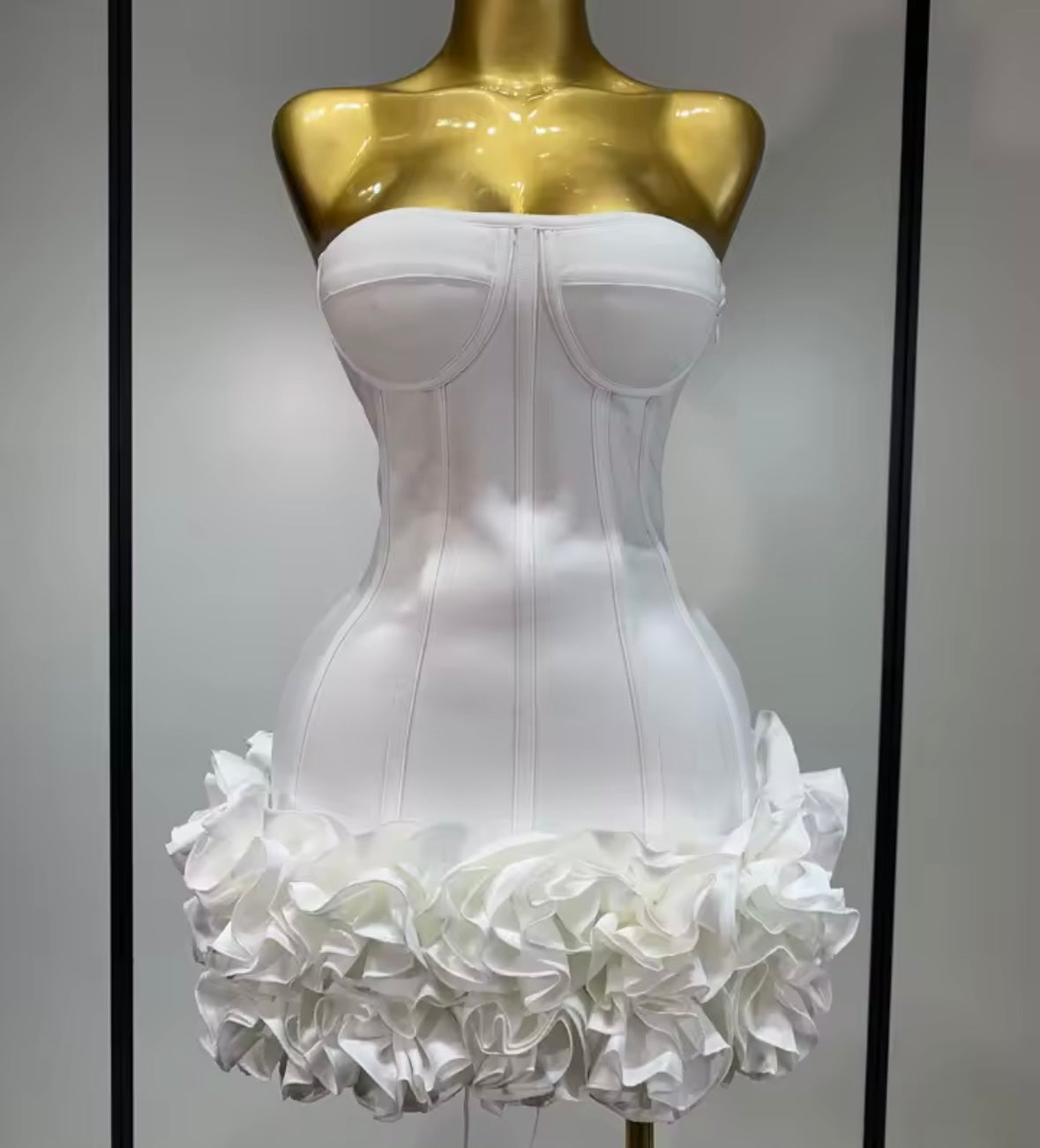 Sexy Strapless Corset 3D Floral Dress