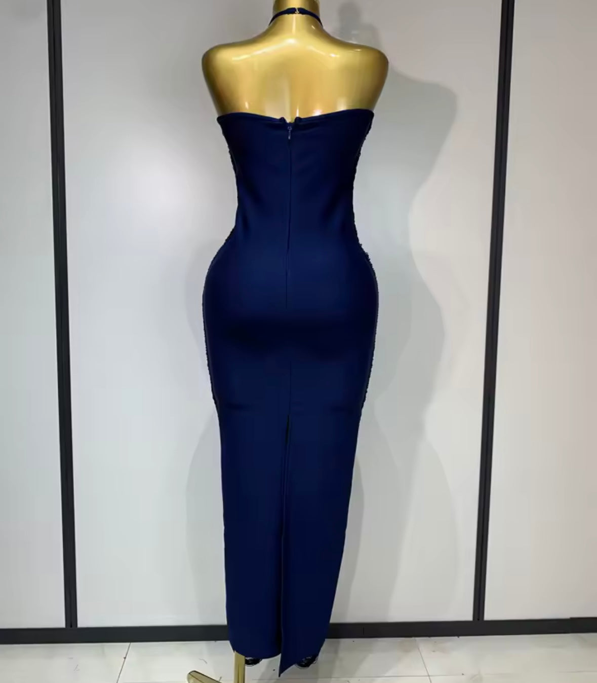 Sexy Halter Sleeveless Fringe Maxi Dress