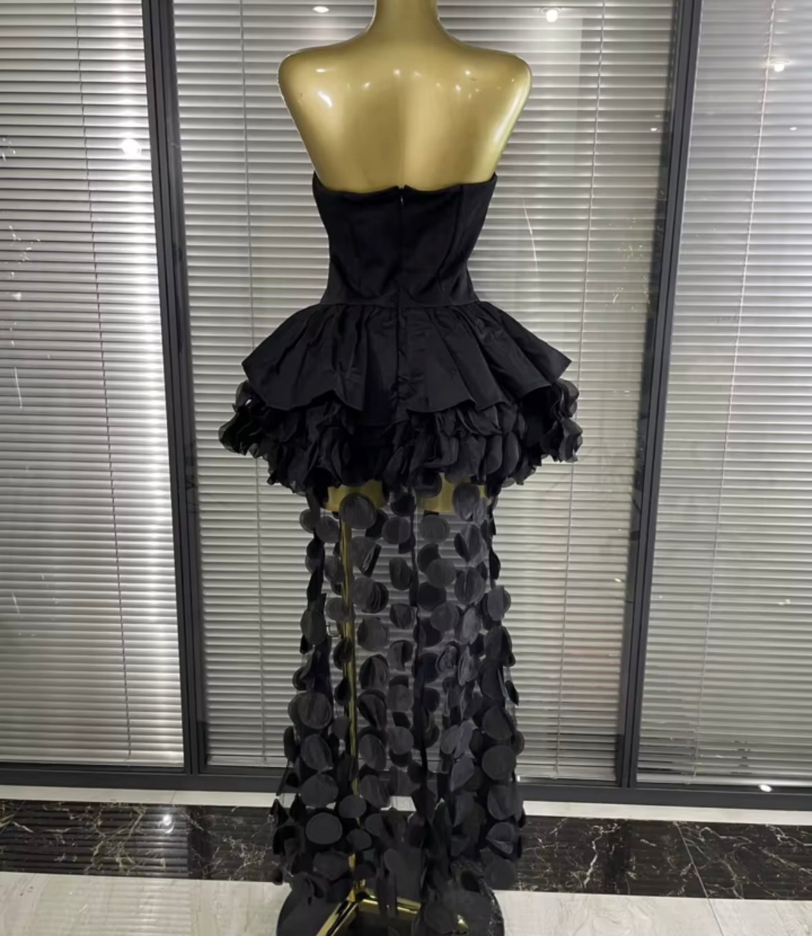 Sexy Strapless Ruffle Floor-Length Dress