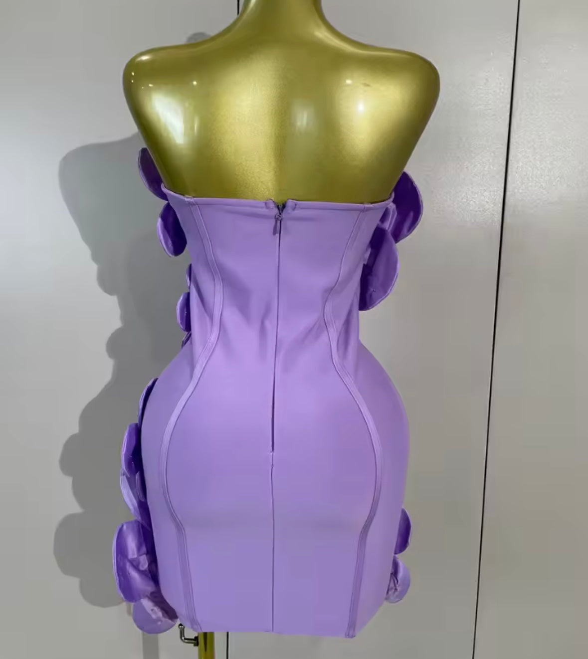 Sexy Floral Rhinestone Strapless Bandage Dress