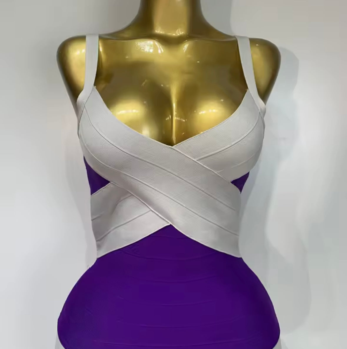 Sexy Sleeveless Color Patchwork Bandage Dress