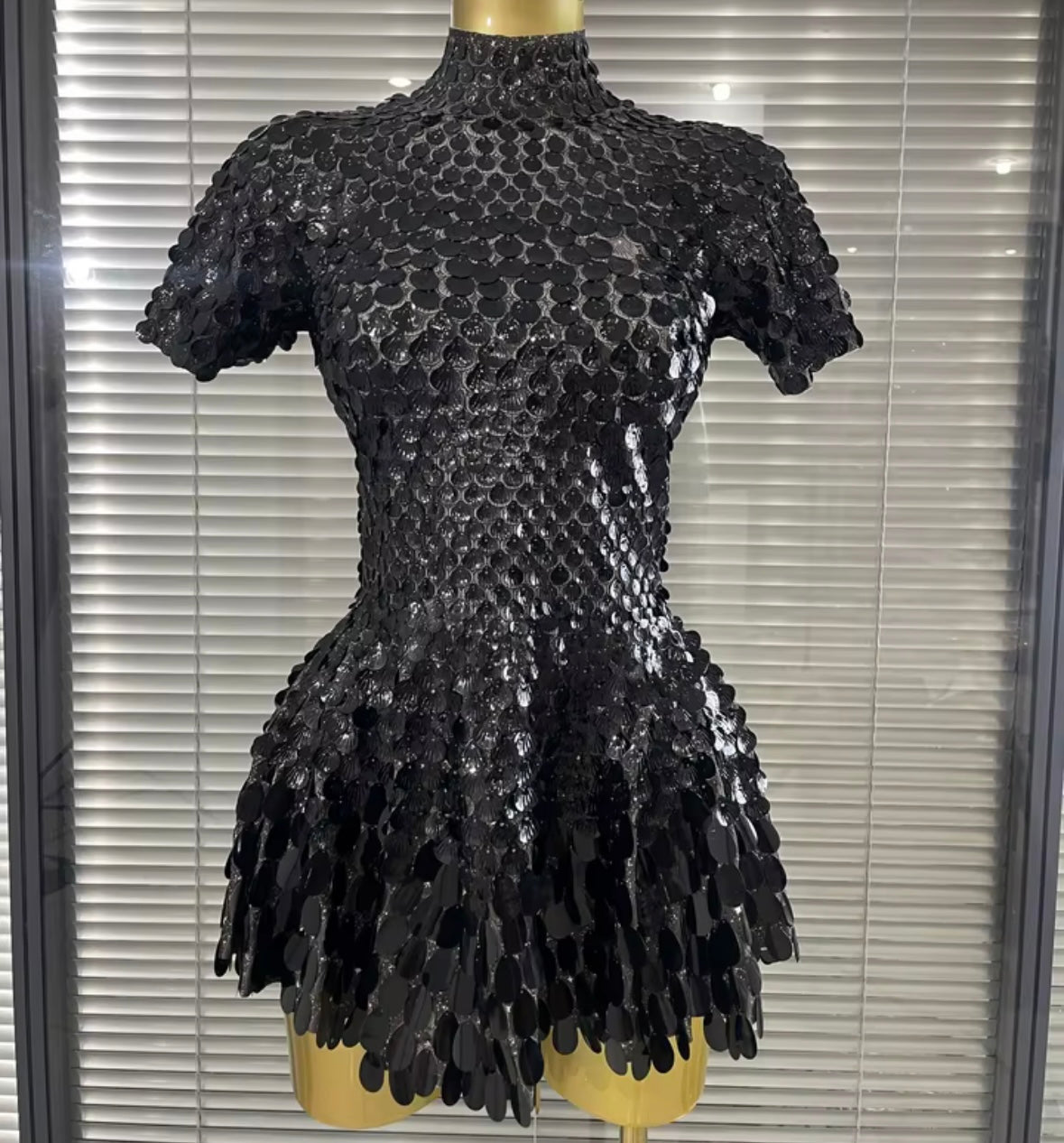 Sexy Sequins Short Sleeve Dress