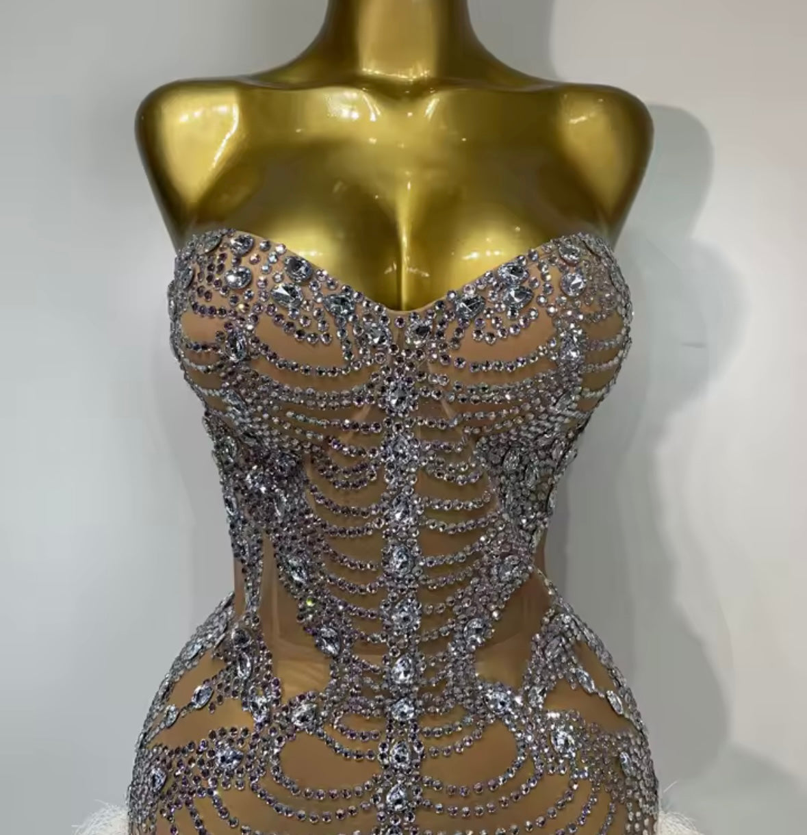 Sexy Rhinestone Strapless Corset Short Dress