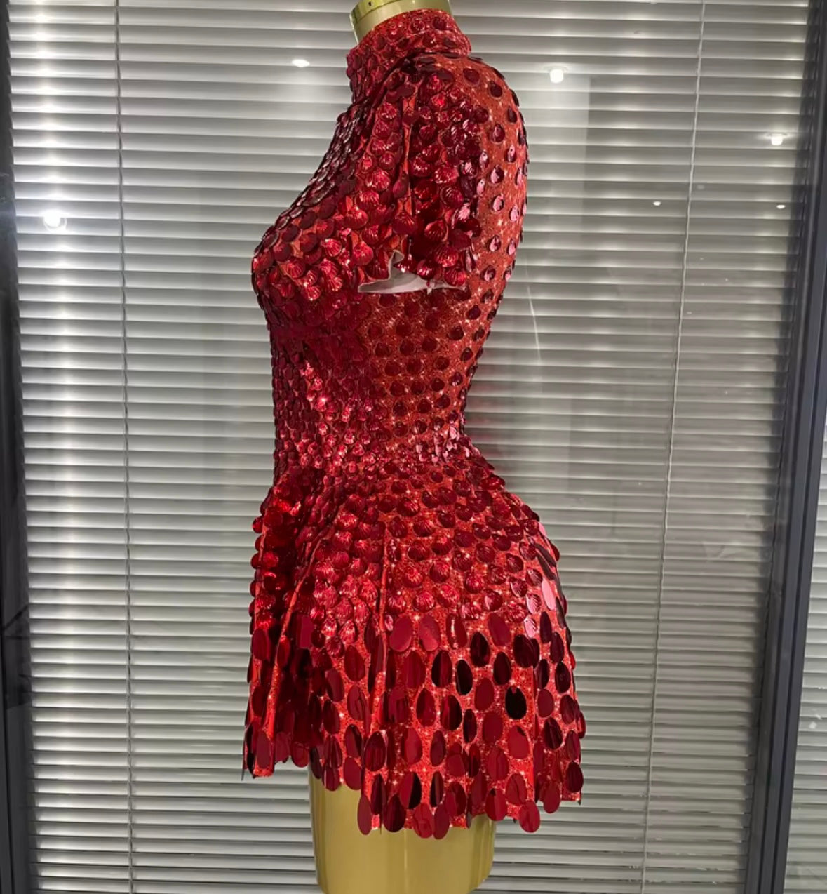 Sexy Sequins Short Sleeve Dress