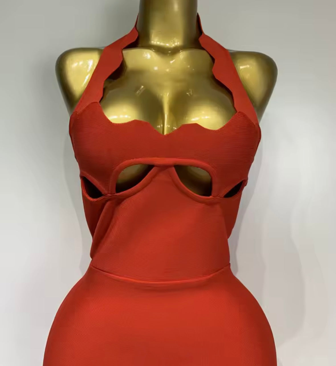 Sexy Halter Sleeveless Hollow Out Floor-Length Dress