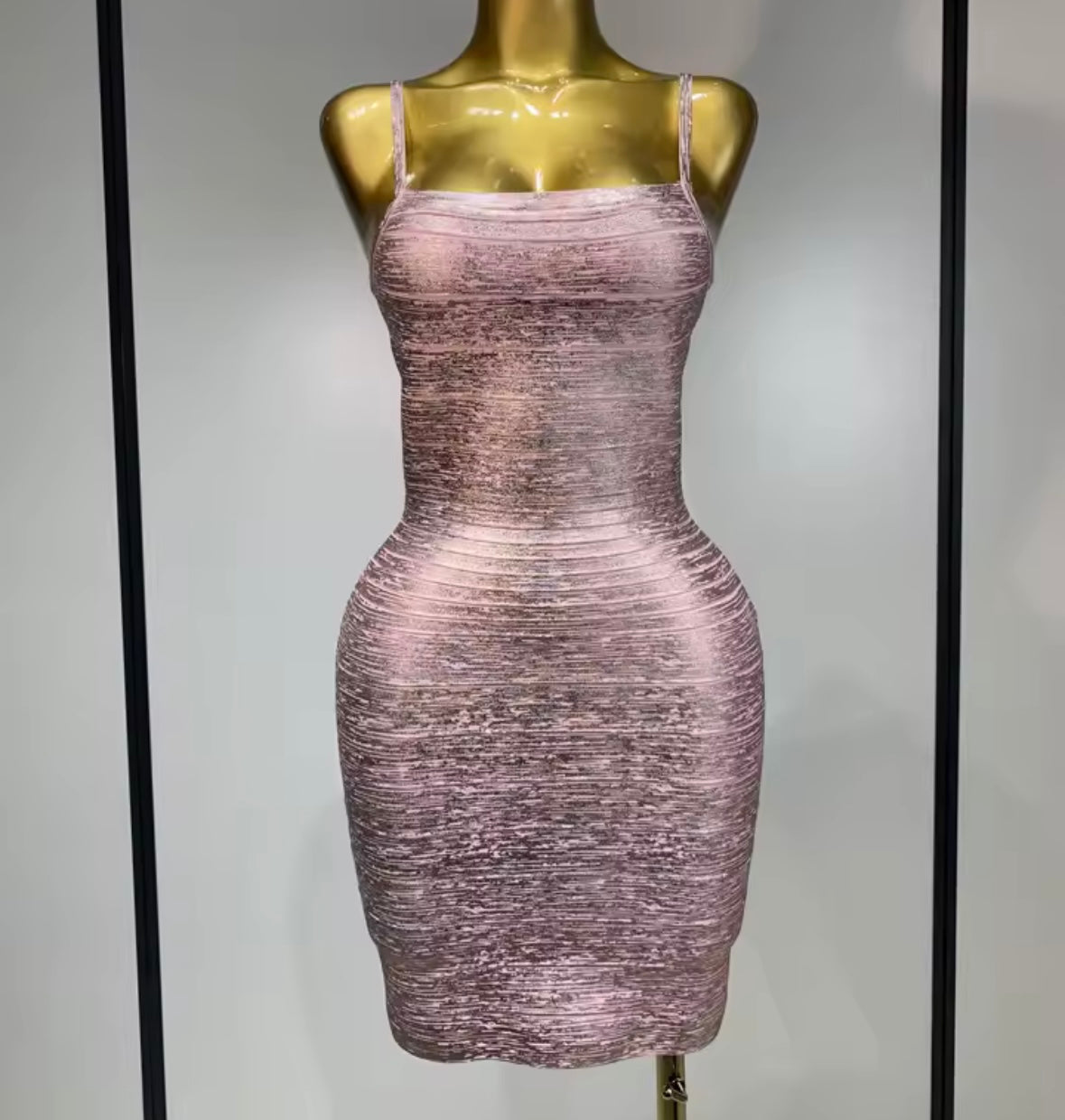 Sexy Sleeveless Metallic Bandage Short Dress