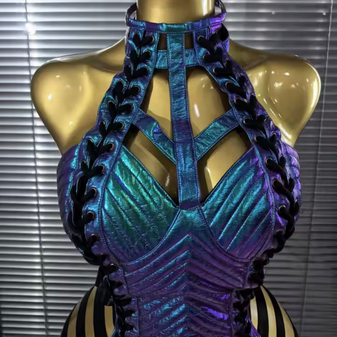 Sexy Halter Sleeveless Hollow Out Tie Up Dress