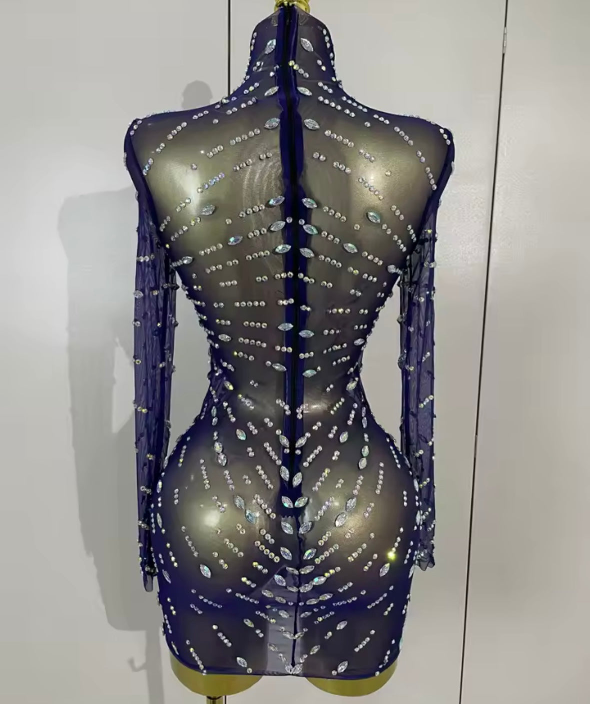 Sexy Sparkle Sequins Rhinestone Full Sleeve Dress