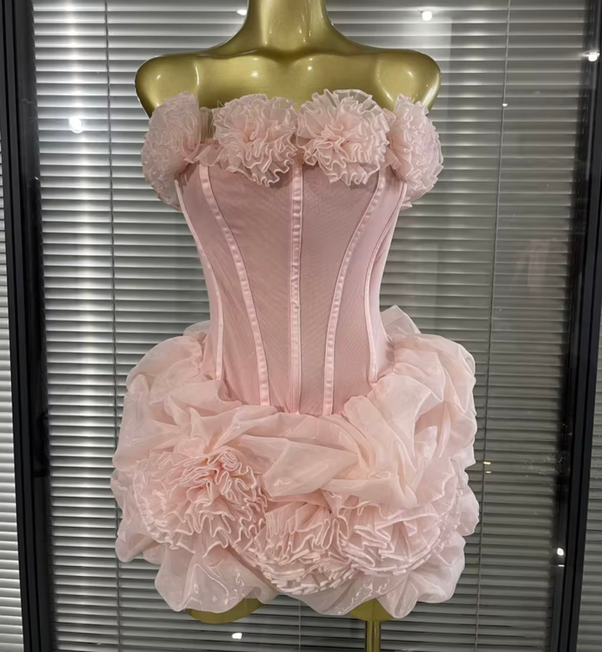 Sexy Pink Floral Off The Shoulder Dress