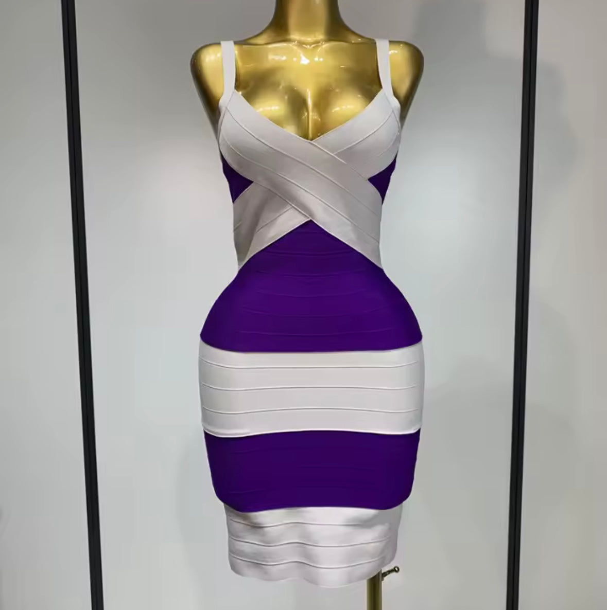 Sexy Sleeveless Color Patchwork Bandage Dress