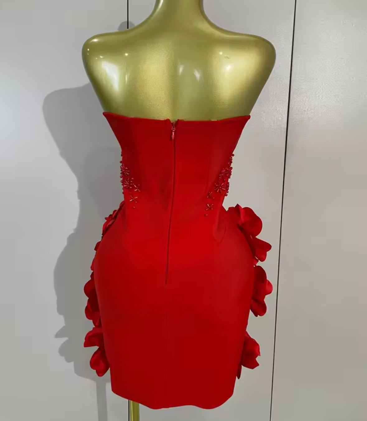 Sexy Strapless Beaded Floral Bandage Dress