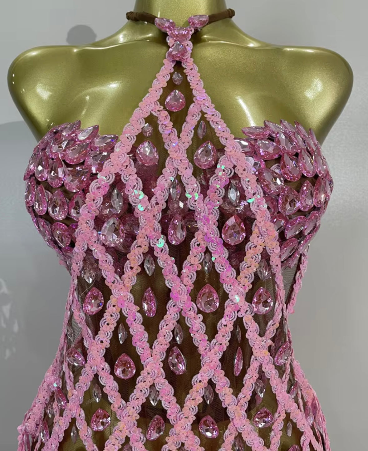 Sexy Sequins Crystal Halter Sleeveless Dress