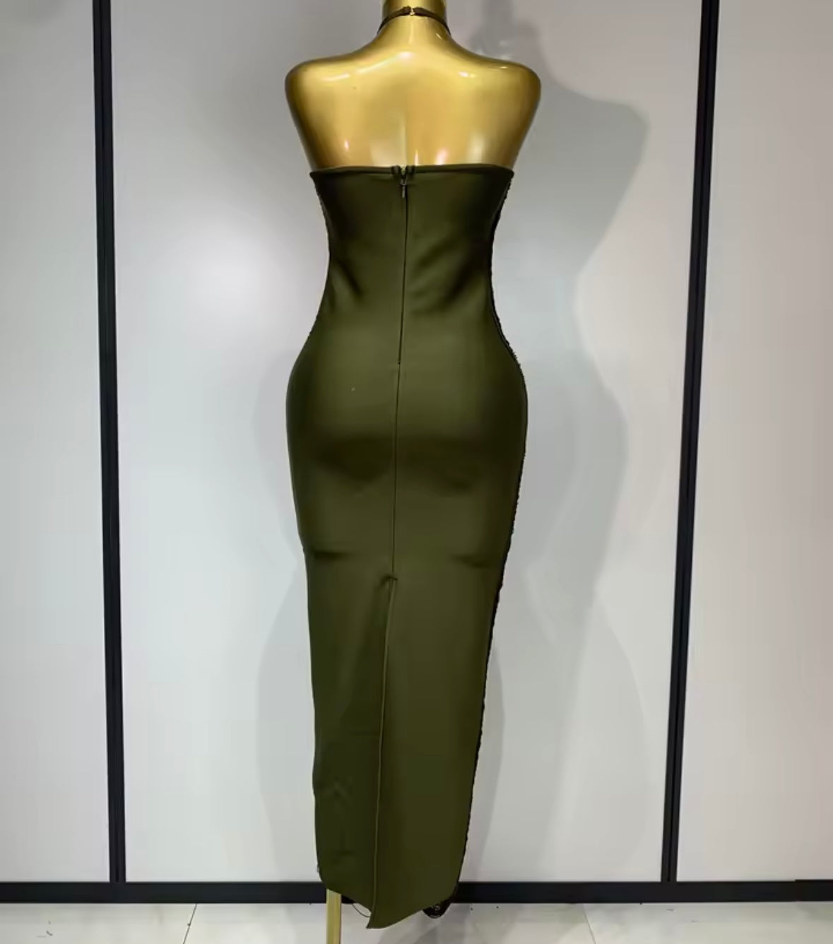 Sexy Halter Sleeveless Fringe Maxi Dress