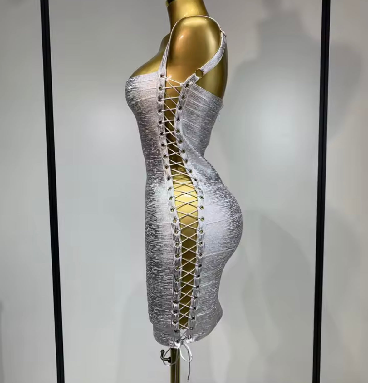 Sexy Sleeveless Side Lace Up Bandage Dress