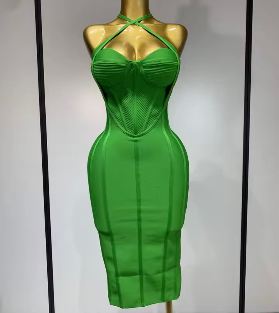 Green Sexy Sleeveless Bandage Dress