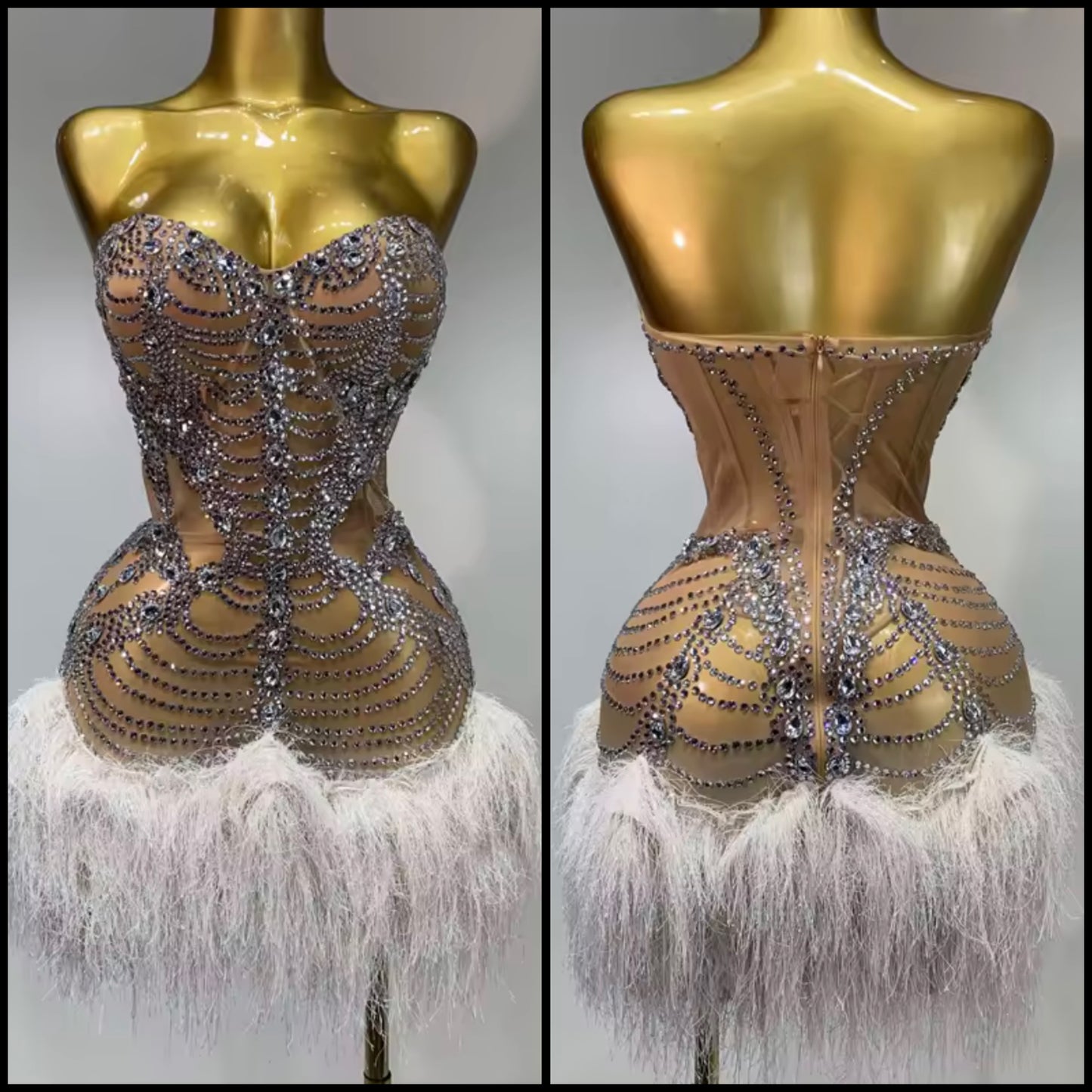 Sexy Rhinestone Strapless Corset Short Dress