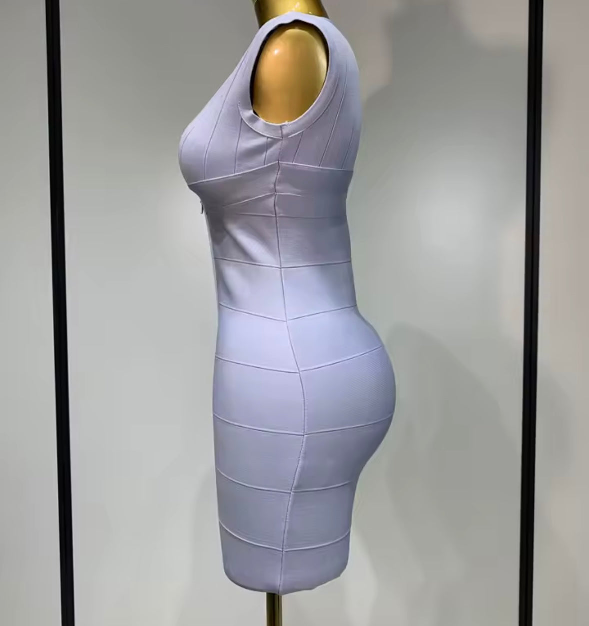 Sexy Sleeveless Front Zipper Bandage Dress