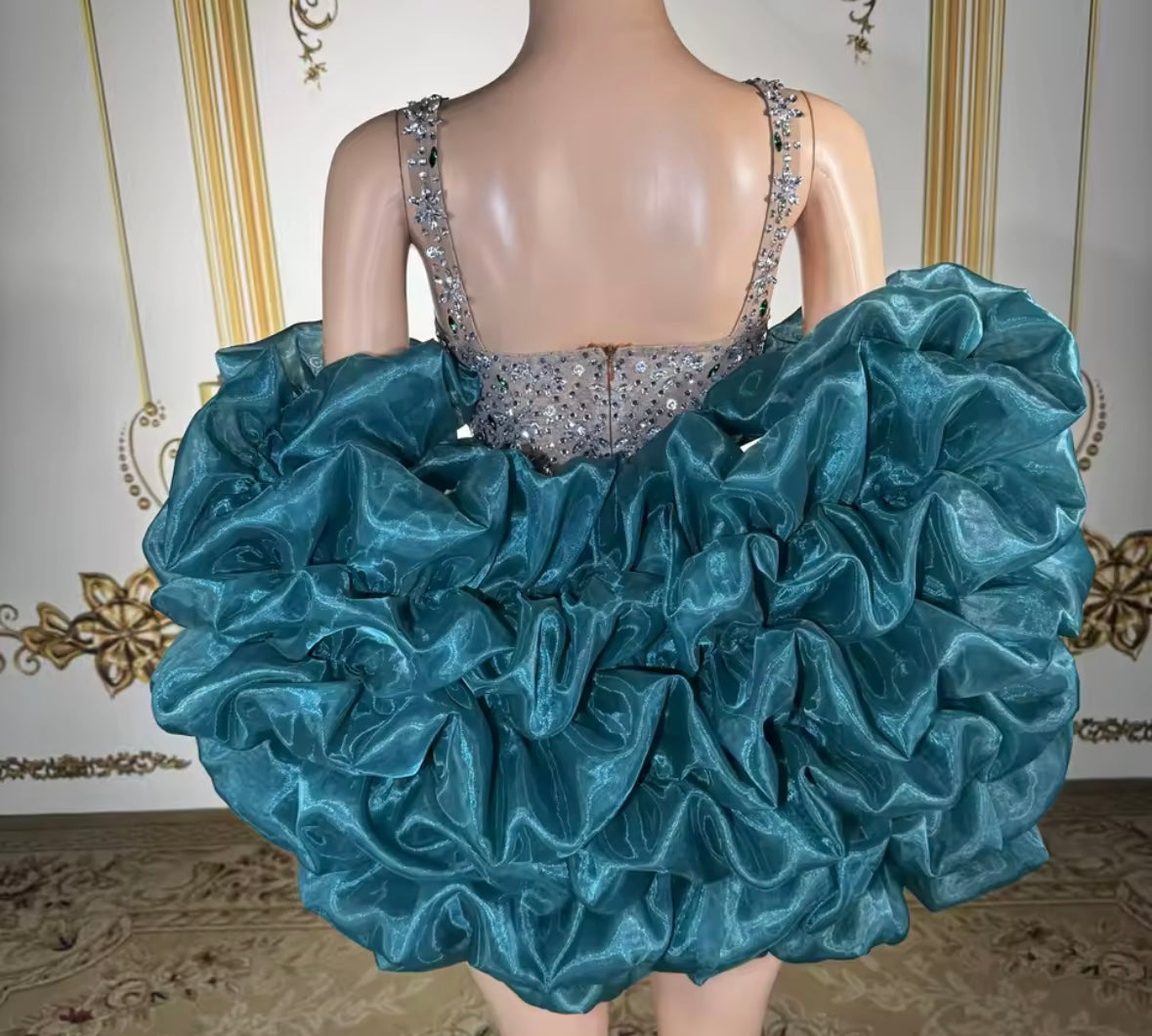 Sexy Rhinestone Embellishment Short See Through Dress