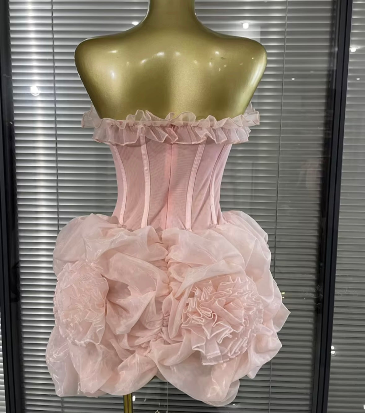 Sexy Pink Floral Off The Shoulder Dress