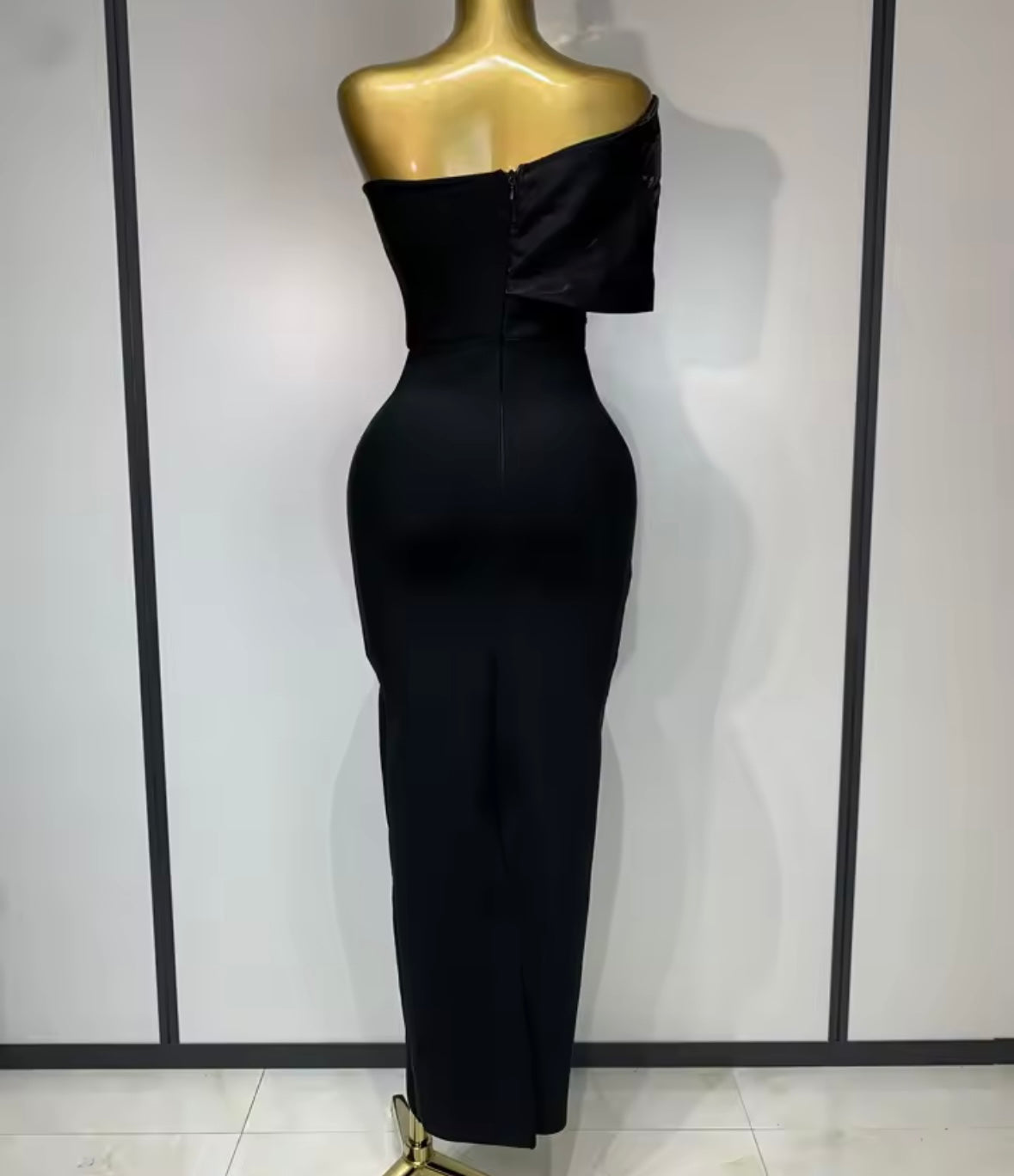 Strapless Beaded Rhinestone Elegant Dress