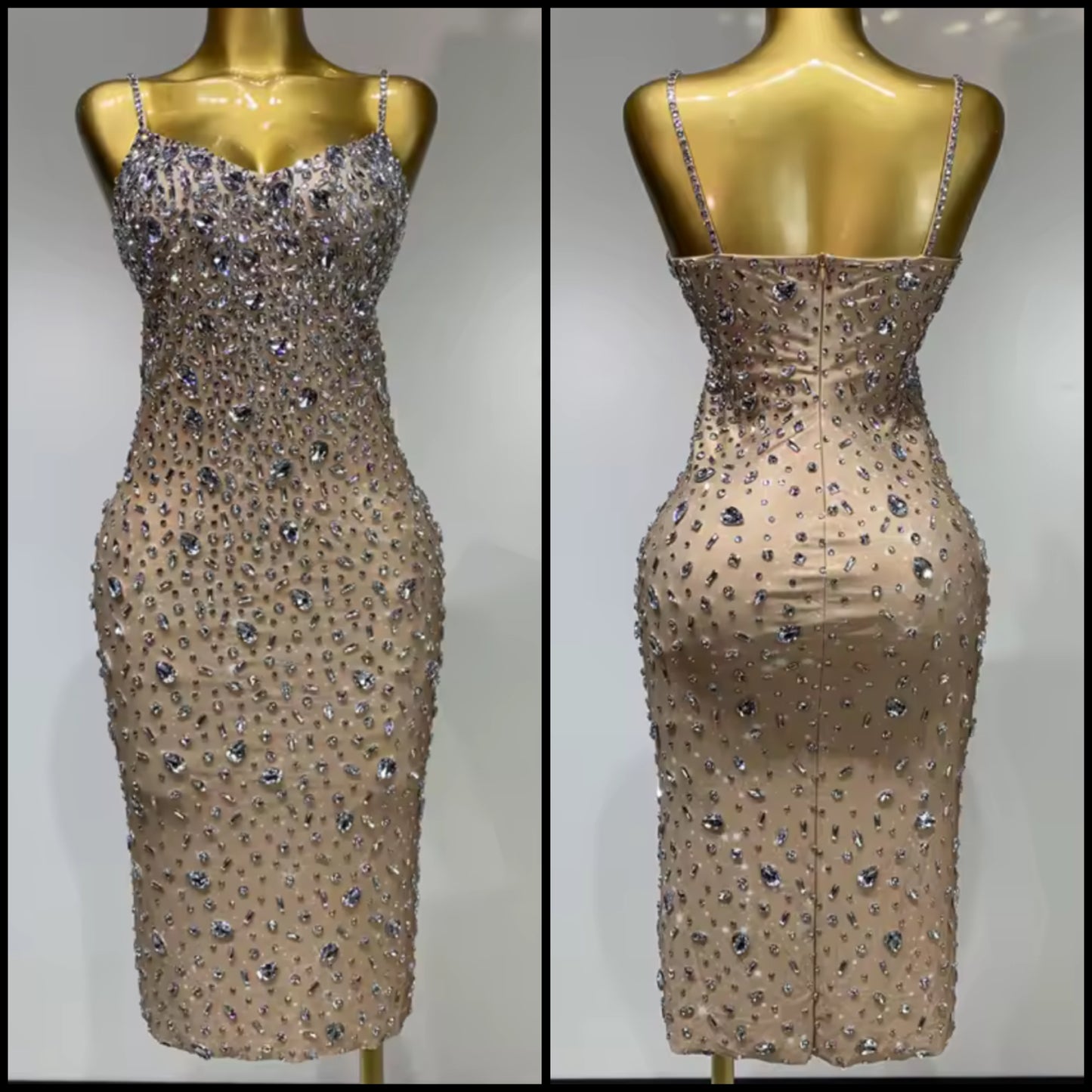 Sexy Rhinestone Embellishment Sleeveless Bandage Dress