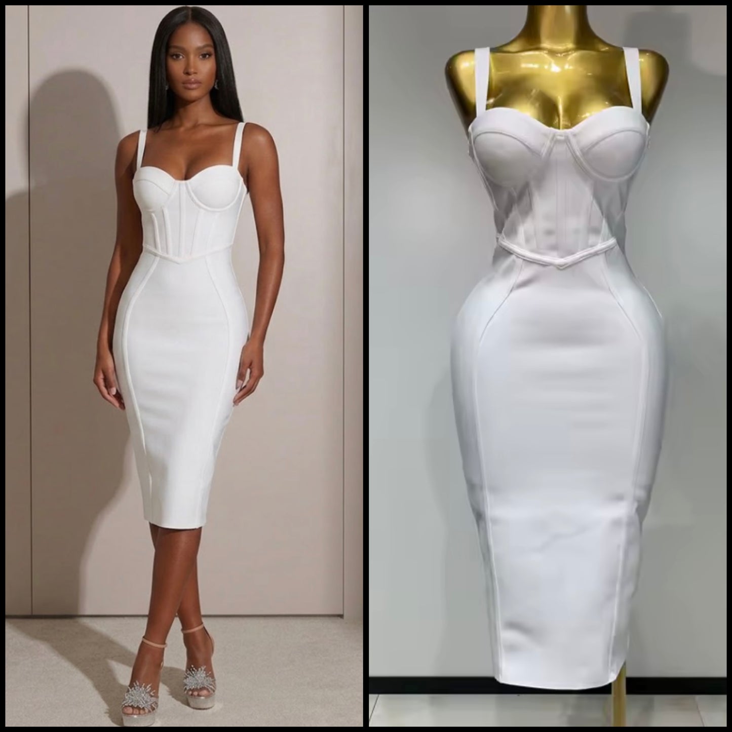White Sexy Sleeveless Bandage Dress
