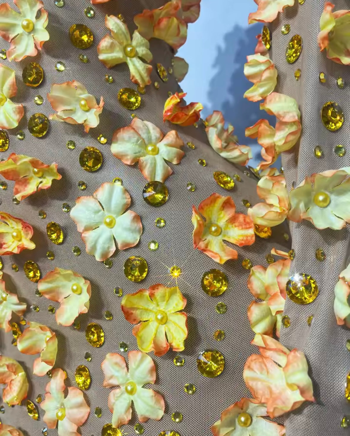 Sexy Full Sleeve Floral Rhinestone Short Dress