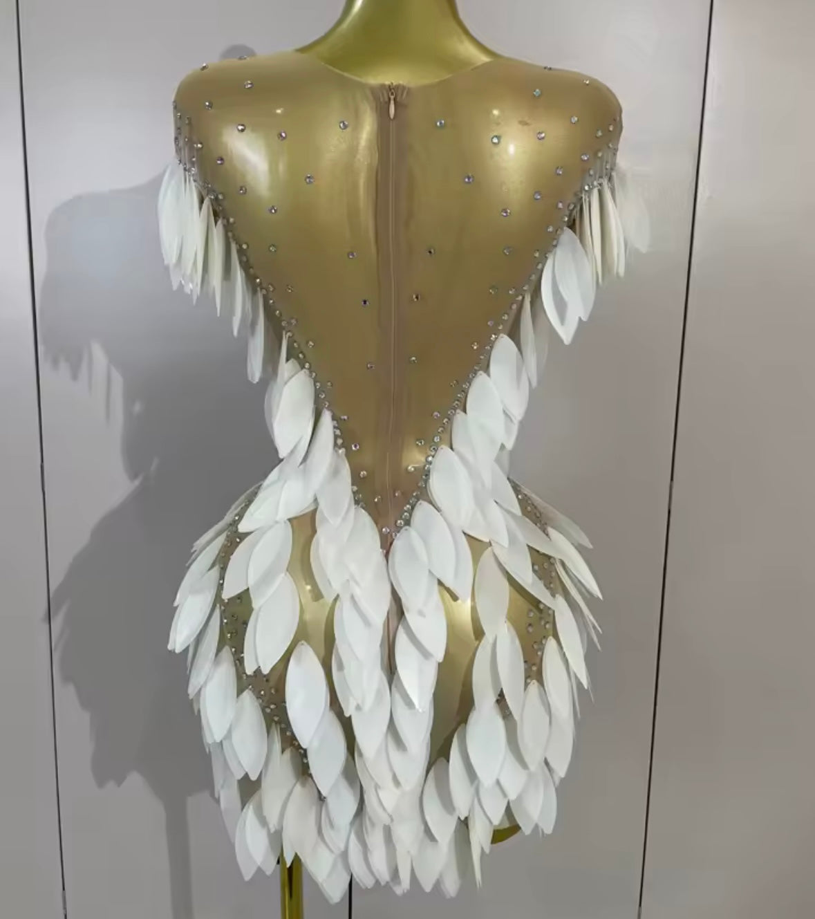 Sexy See Through Rhinestone Short Dress