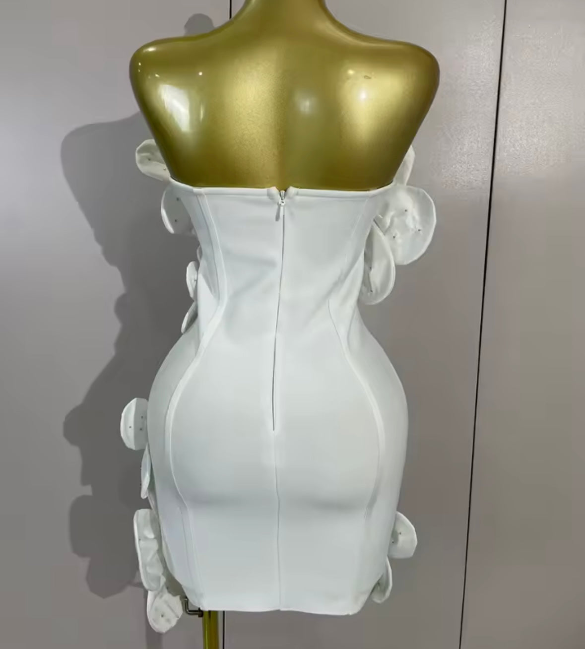 Sexy Floral Rhinestone Strapless Bandage Dress