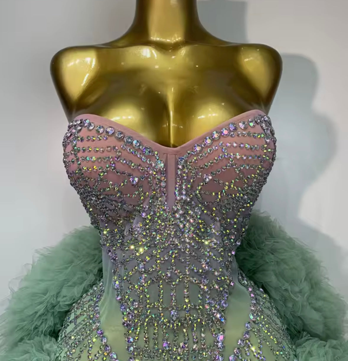 Sexy Rhinestone Strapless Ruffle Short Dress