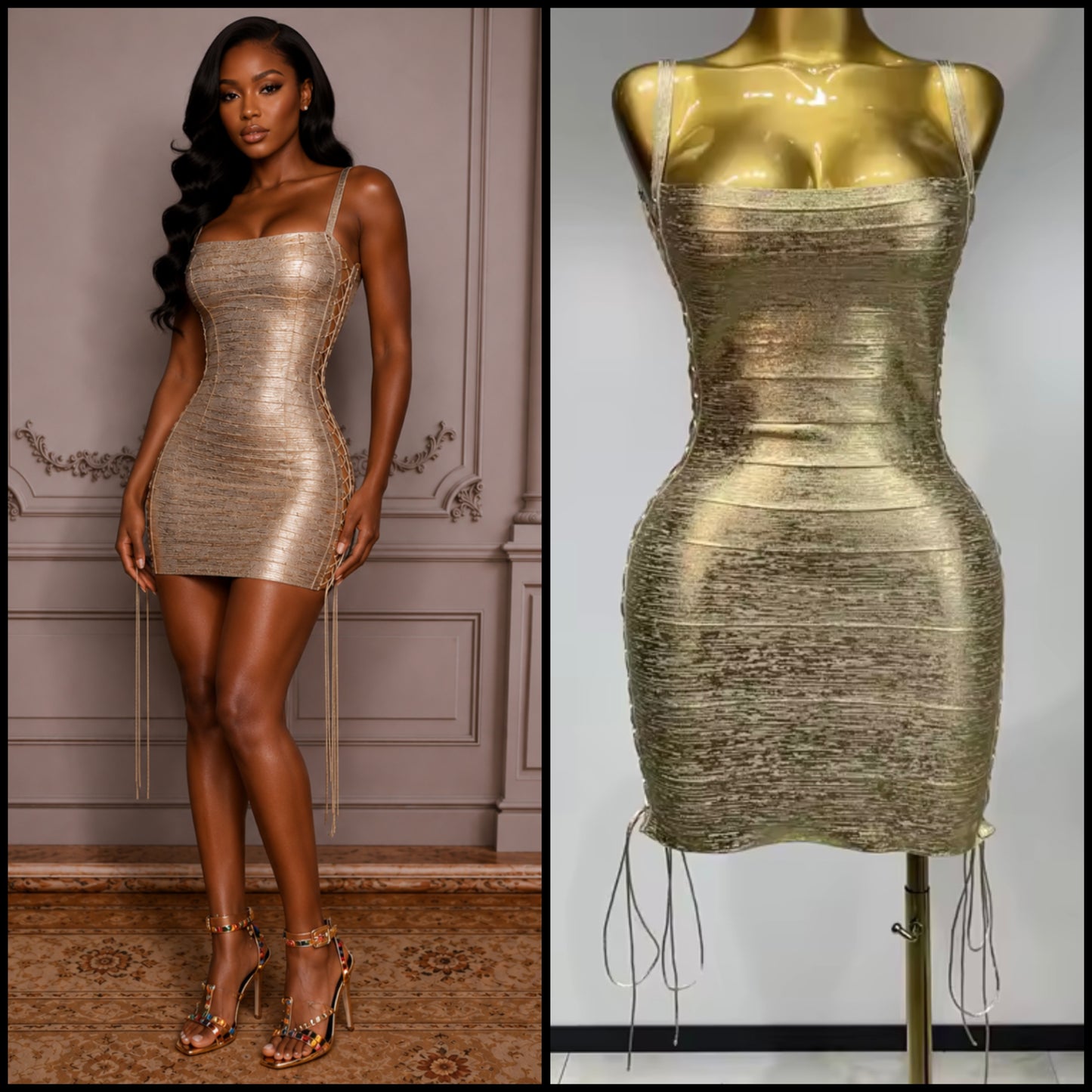 Sexy Sleeveless Side Lace Up Bandage Dress