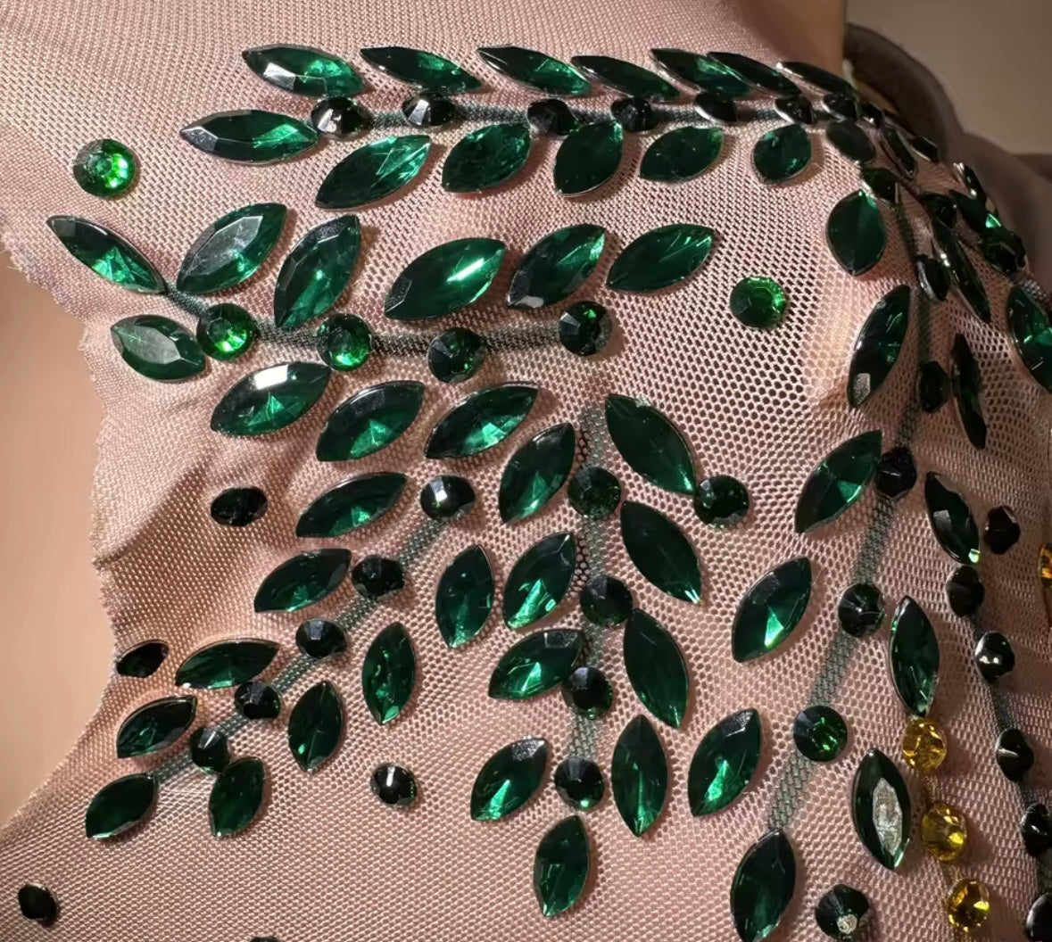 Sexy Sleeveless See Through Rhinestone Maxi Dress